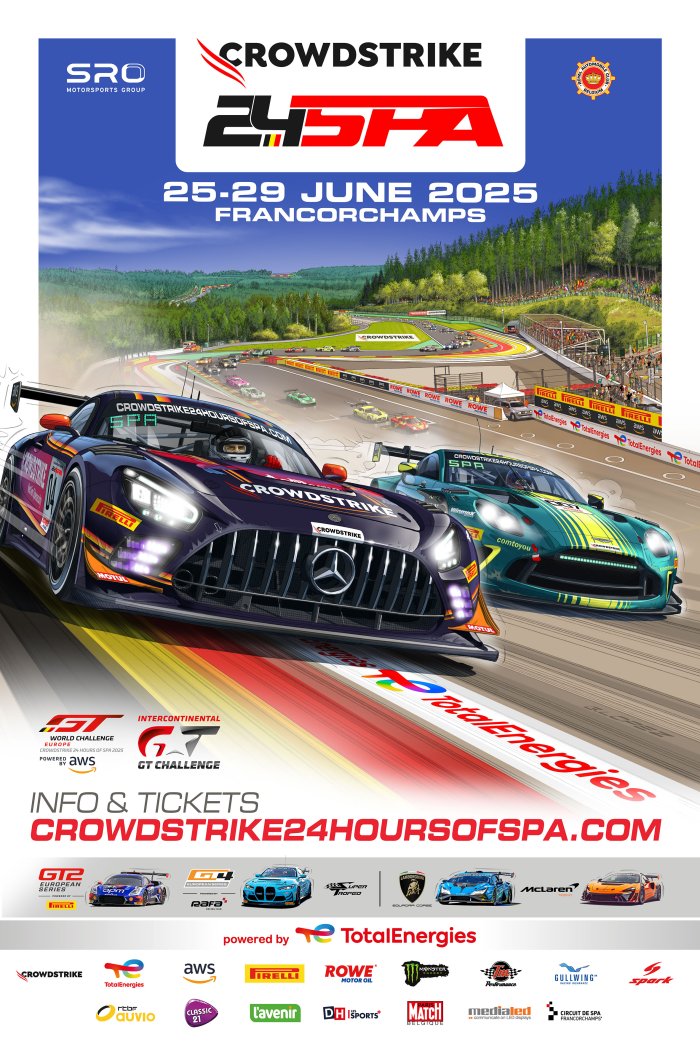 First of four collector&rsquo;s edition posters revealed for 2025 CrowdStrike 24 Hours of Spa